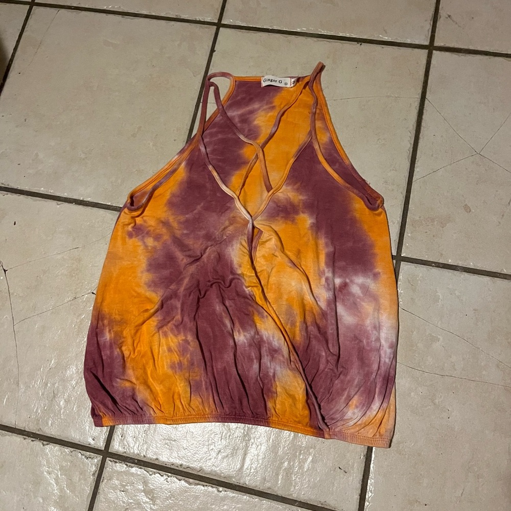 Ginger G Tie-Dye Tank Top in Orange and Purple